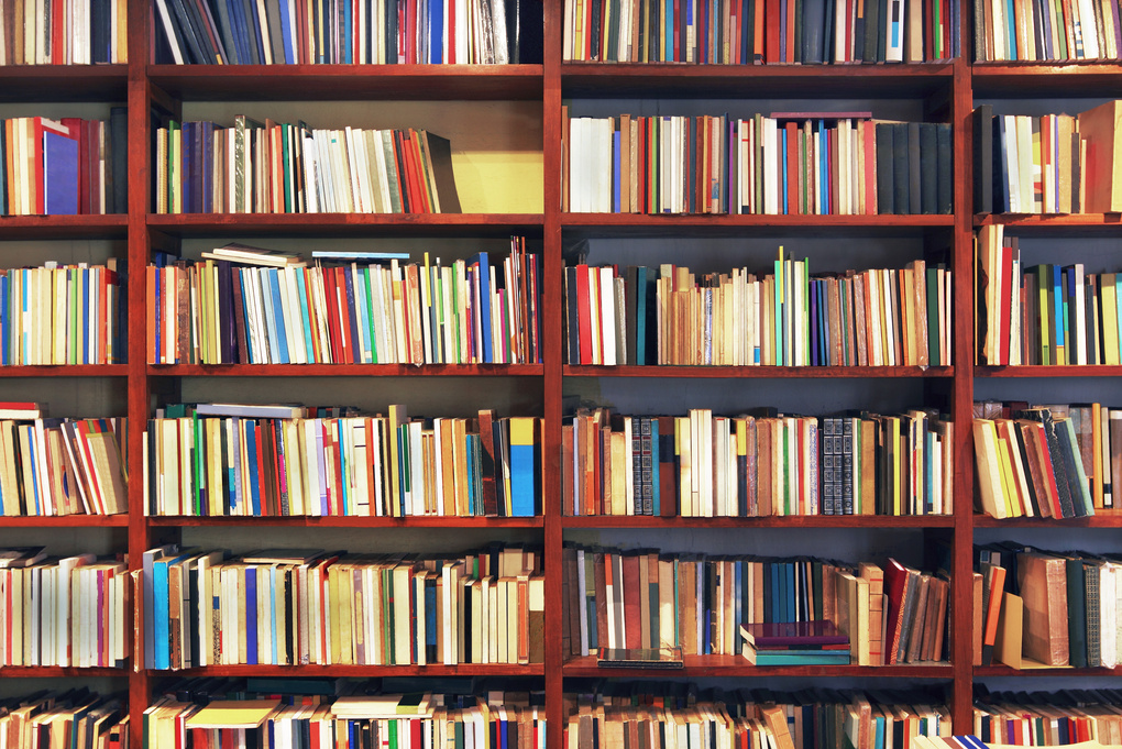 Books in a secondhand bookstore